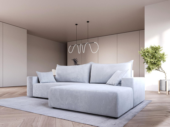 Ecksofa modern 240 cm Beige Schlaffunktio ARNO