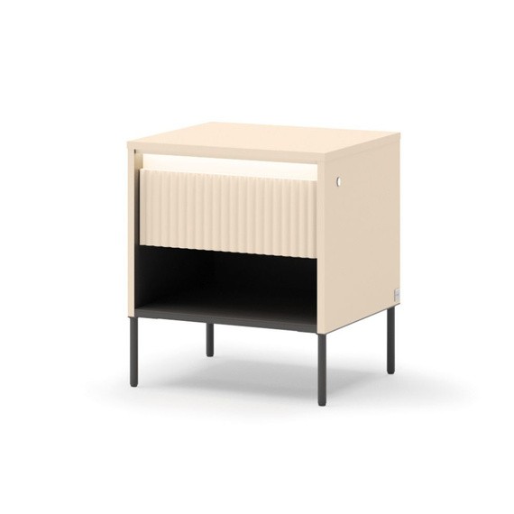 Nachttisch mit LED-Beleuchtung FLORE Beige