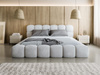 Hellgrau Boucle Designerbett mit Metallrahmen 140x200 BIZU