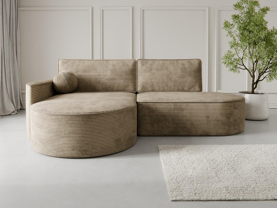  Ecksofa Exklusives L Form Sofa mit Stil Beige MORENO