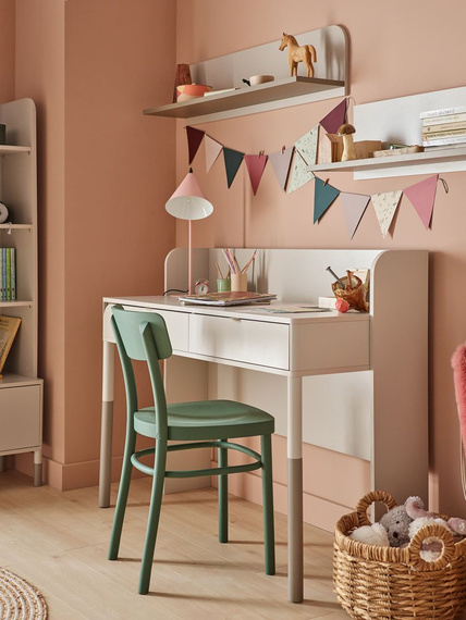 Moderne Schreibtisch JUNA mit 2 Schubladen Breite 122 cm