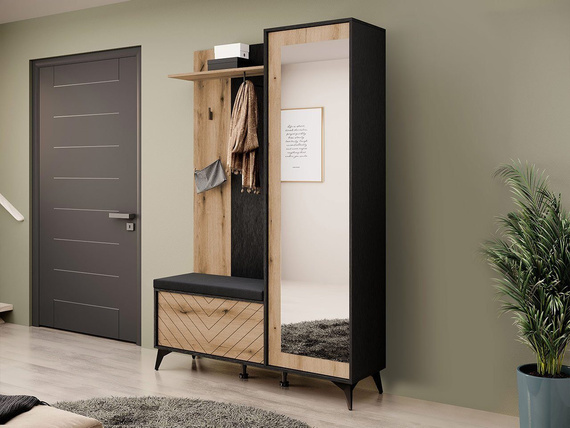 Garderoben-Set mit Bügelhalter und Spiegel ALICE