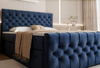 Elegantes Boxspringbett mit H3 Matratze Blau 200x200 MIAMI