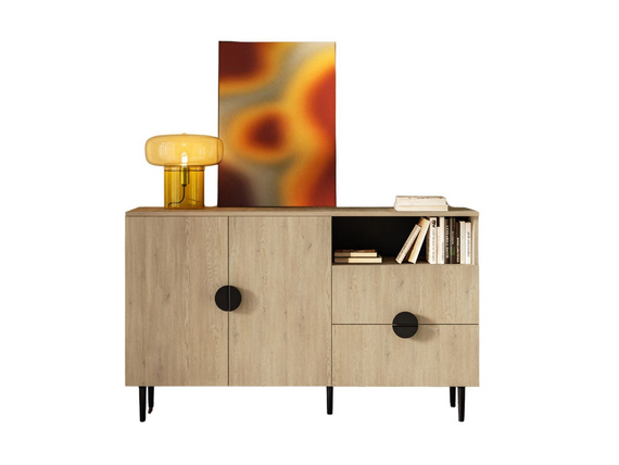 Elegant Japandi Kommode 137 cm eiche cremona OSSI