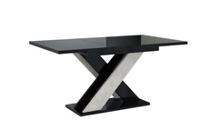 Esstische Modern AMI Schwarz Hochglanz+Stone