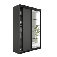 Schwebetürenschrank 2-türig TULIA Graphit + Schwarz
