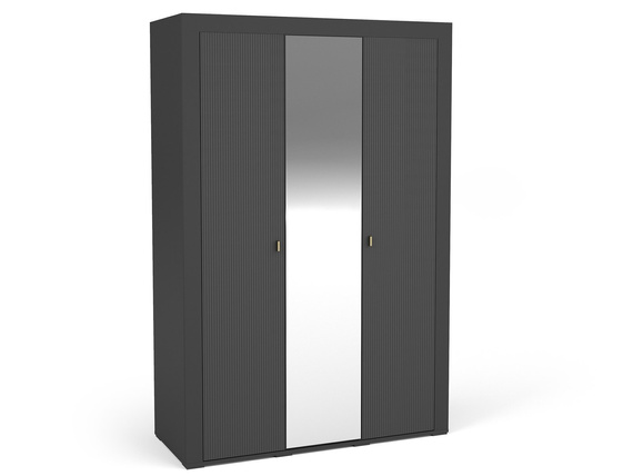 Garderobe mit 3 Türen und Spiegel TRENDS Schwarz