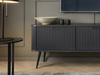 Modern TV-Schrank mit Fronten gefräst Weiß CARLO 