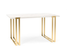 Esstisch Glamour 120 cm weiß Marmor LENO