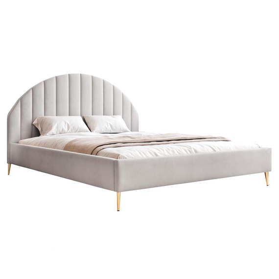 Designerbett mit Bettkasten und Füße 140x200 Grau PERLE