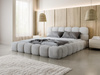 Hellgrau Boucle Designerbett mit Metallrahmen 140x200 BIZU
