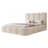 Komfortables Doppelbett mit Lattenrost aus Bouclé Stoff 120x200 Weiß MARS 