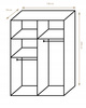 Schwebetürenschrank mit Lamellen und Spiegel LAMI graphit + schwarz