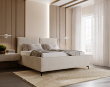 Polsterbett aus MetallFüße Elegant LEO 140x200 CREME