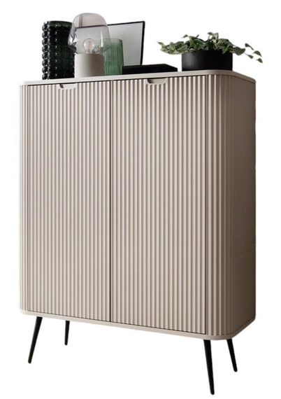 Highboard mit Lamellen auf hohen Beinen CARLO Kaschmir