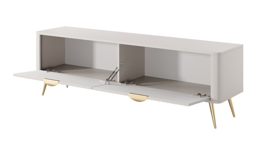 TV-Schrank zweitürig mit gerifflete Front beige BELLO