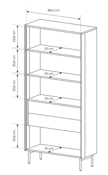 Vitrine mit LED-Beleuchtung MARBELA Eiche Dunin