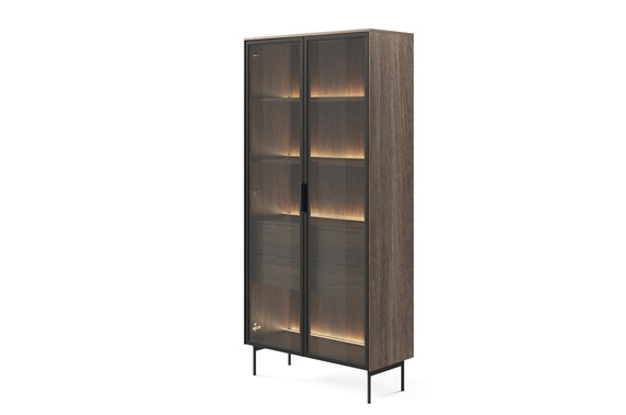 Vitrine mit LED-Beleuchtung MARBELA Eiche Dunin