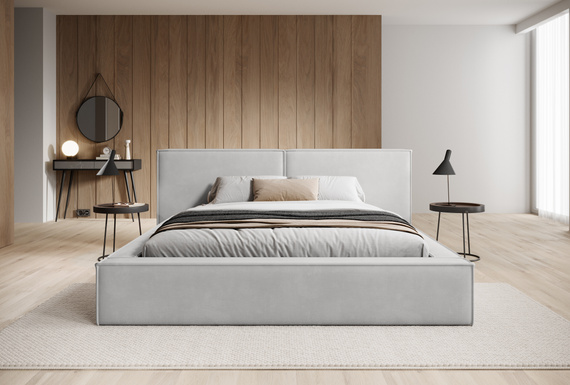 Bett mit Bettkasten 200x200 Beige GAVINS