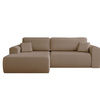 Ecksofa Cordstoff Möbel DunkelBeige