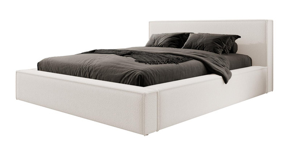 Boucle-Bett mit Stauraum 140x200 Creme ASTI