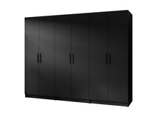Kleiderschrank POLA für den Flur Breite: 234 cm Schwarz