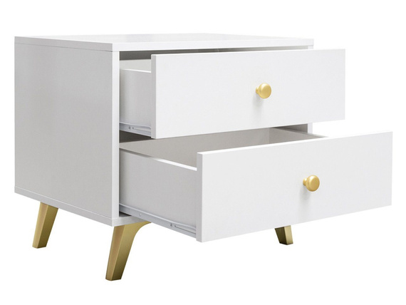 mit 2 Schubladen SIENOS, Gold Metallgriffe, Glamour design