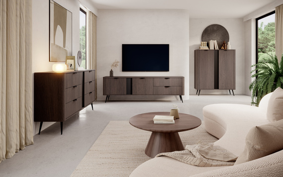 Kommode mit Metallfüße Eiche dunin braun SHELLY