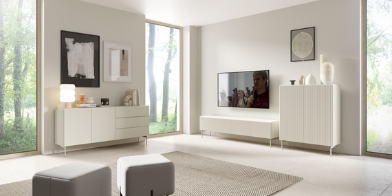 Sideboard mit Türen und Schubladen LOUISS Kaschmir