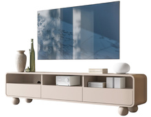 TV-Schrank Lowboard rund  180 cm breit Beige ALDOS