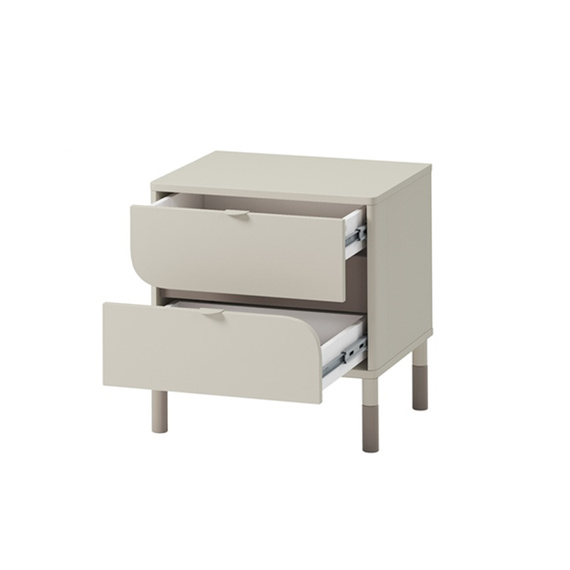  Nachttisch mit zwei Schubladen JUNA Beige