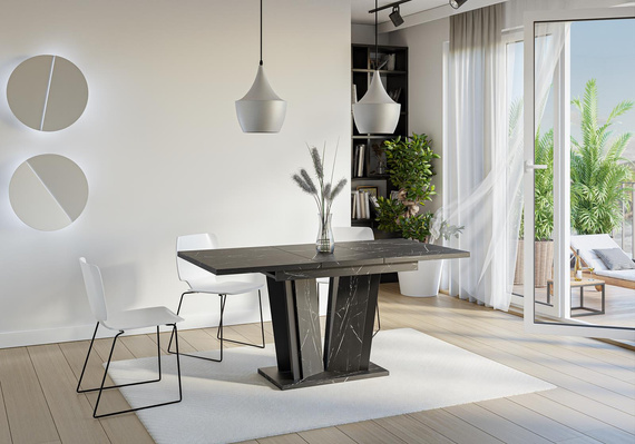 Esstisch Ausziehbar ANDZIAS Schwarz Marble