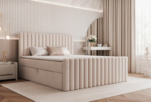 Design Boxspringbett mit Bettkasten Beige 160x200 MIAMI ll