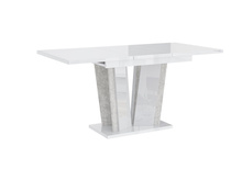 Esstisch Ausziehbar ANDZIAS Weiß Gloss+Grau