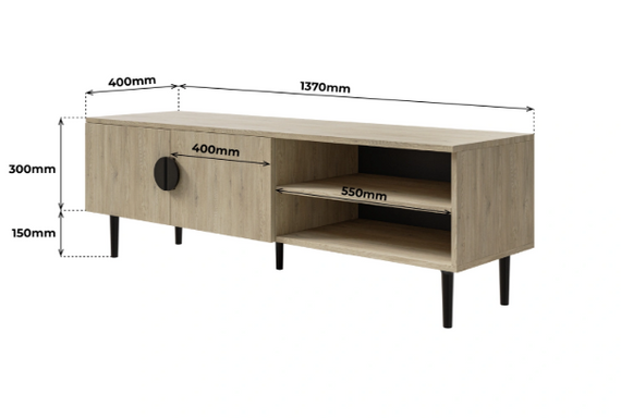 Japandi TV-Schrank 137 cm eiche cremona OSSI
