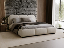 Modernes Stauraumbett Design 140x200 Hellbeige