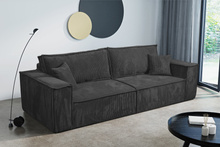 Schlafsofa mit Bettkasten und Cordstoff MONA Graphit