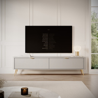 TV-Schrank zweitürig mit gerifflete Front beige BELLO
