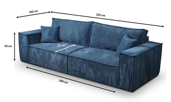 Schlafsofa mit Bettkasten und Cordstoff MONA Braun