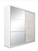 Schwebetürenschrank CINZIA mit Lacobel Glas Weiß