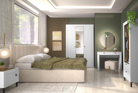 Garderobe mit 3 Türen und Spiegel TRENDS,  Fronten gefräst