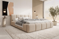 Komfortables Doppelbett mit stabilem 160x200 Beige