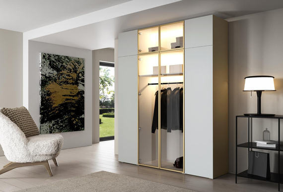 Moderner Kleiderschrank mit Glasfront Kaschmir STELLS