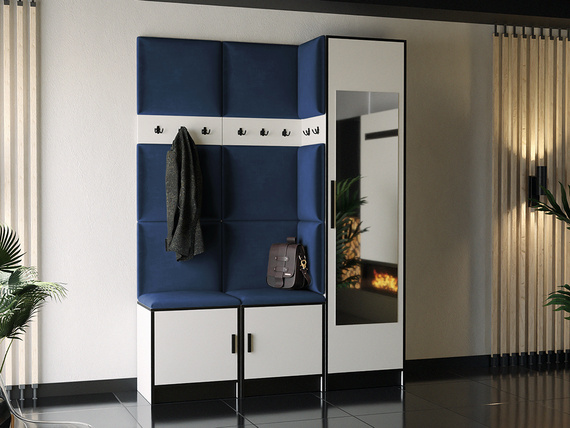 Moderne Garderoben-Set MALTI Weiß + Blau