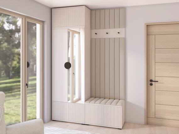 Elegant Garderoben-Set mit Lamellen Kaschmir PORTOFINO