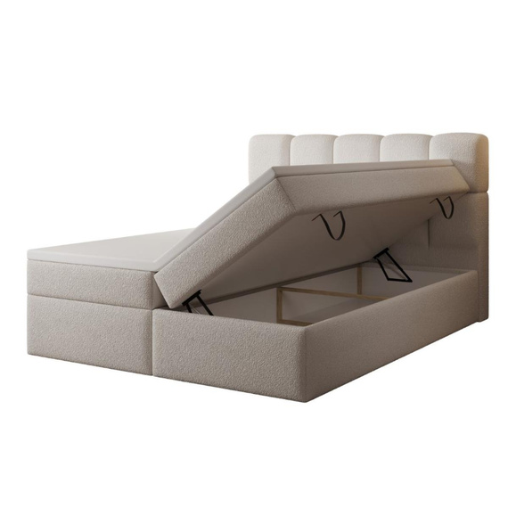 Boxspringbett mit Bettkasten 140x200 Grau PUENTE