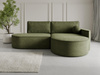  Luxuriöses Ecksofa L Rundes Design Highlight Olivgrün MORENO