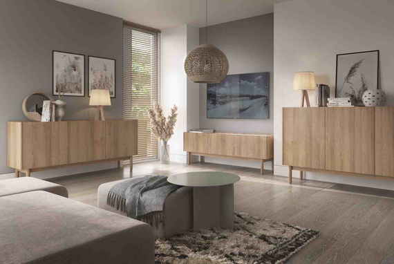 Nachtisch mit Schublade Scandi POP Eiche riviera