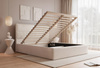 Creme Polsterbett mit Stauraum Holzrahmen 180x200 SAONA