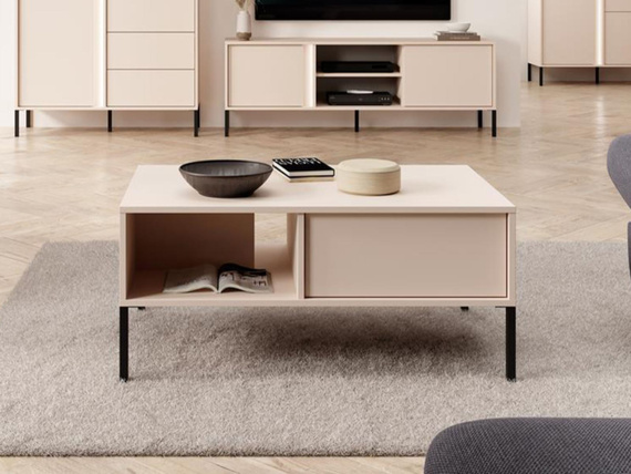 Couchtisch mit 2 Schubladen Beige
